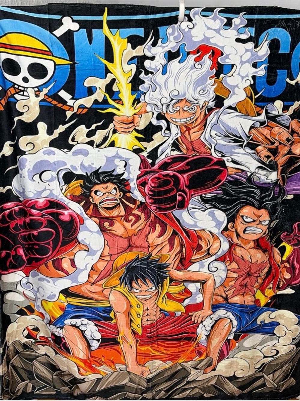 Anime Graphic Throw Blanket - Multicolor One Piece Design